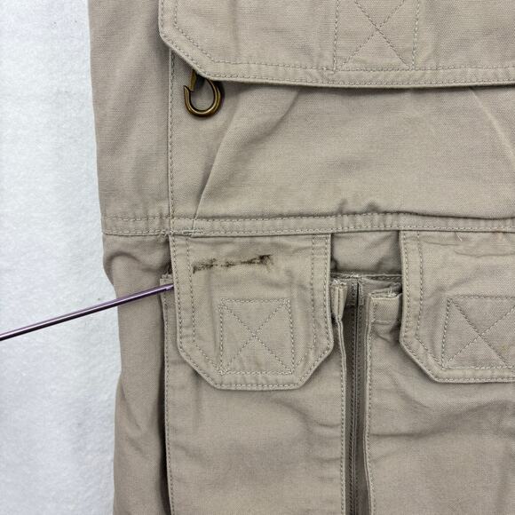 5.11 Tactical Vest Men's Size L Khaki Tan CCW Pockets Cotton Canvas Rugged - Picture 4 of 14